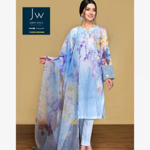 Nisha 3 Piece Printed Lawn 42001274 Summer Collection Sky Blue