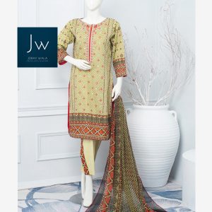 J. 3 Piece Printed Lawn Suit JL 5 joray wala