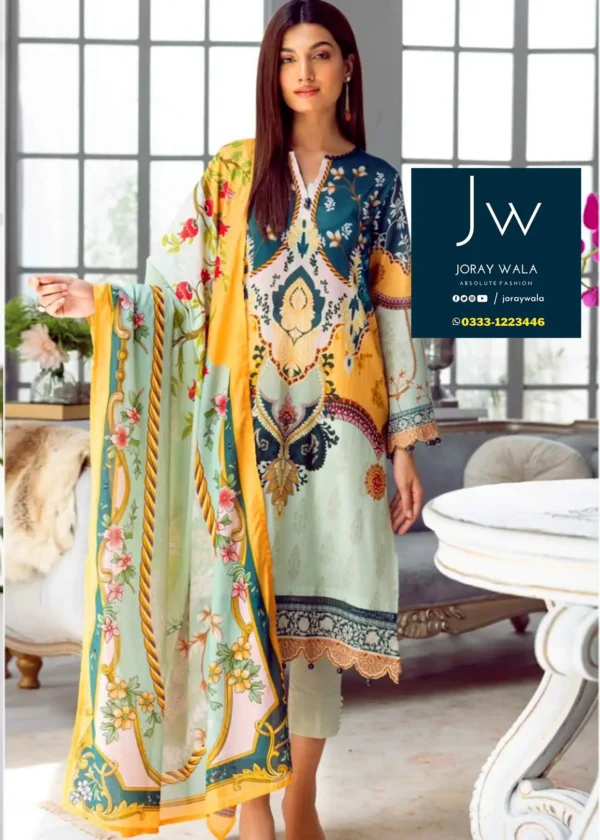 unstitched Lawn 3 Piece 002