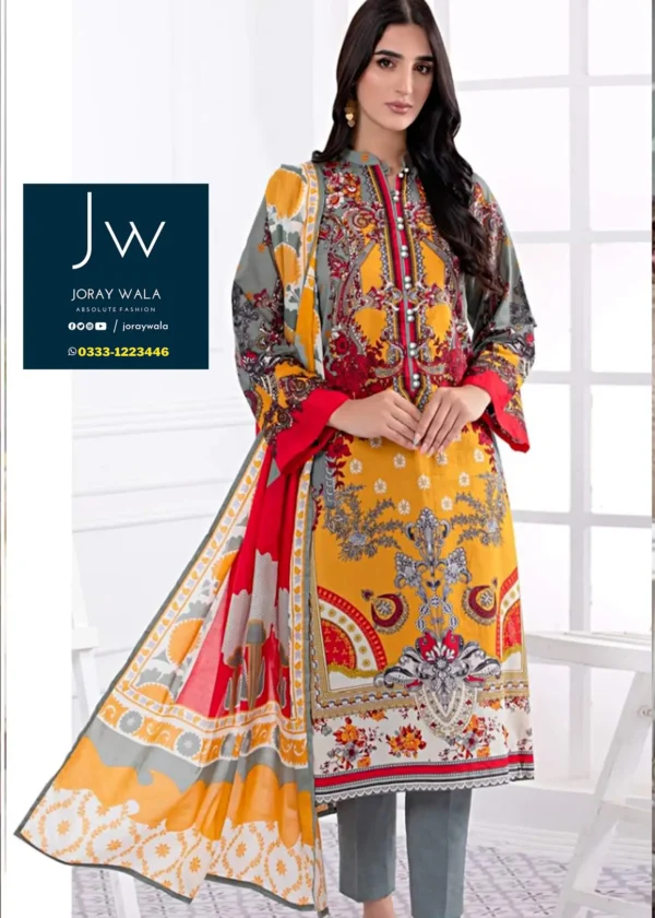 unstitched Lawn 3 Piece 005