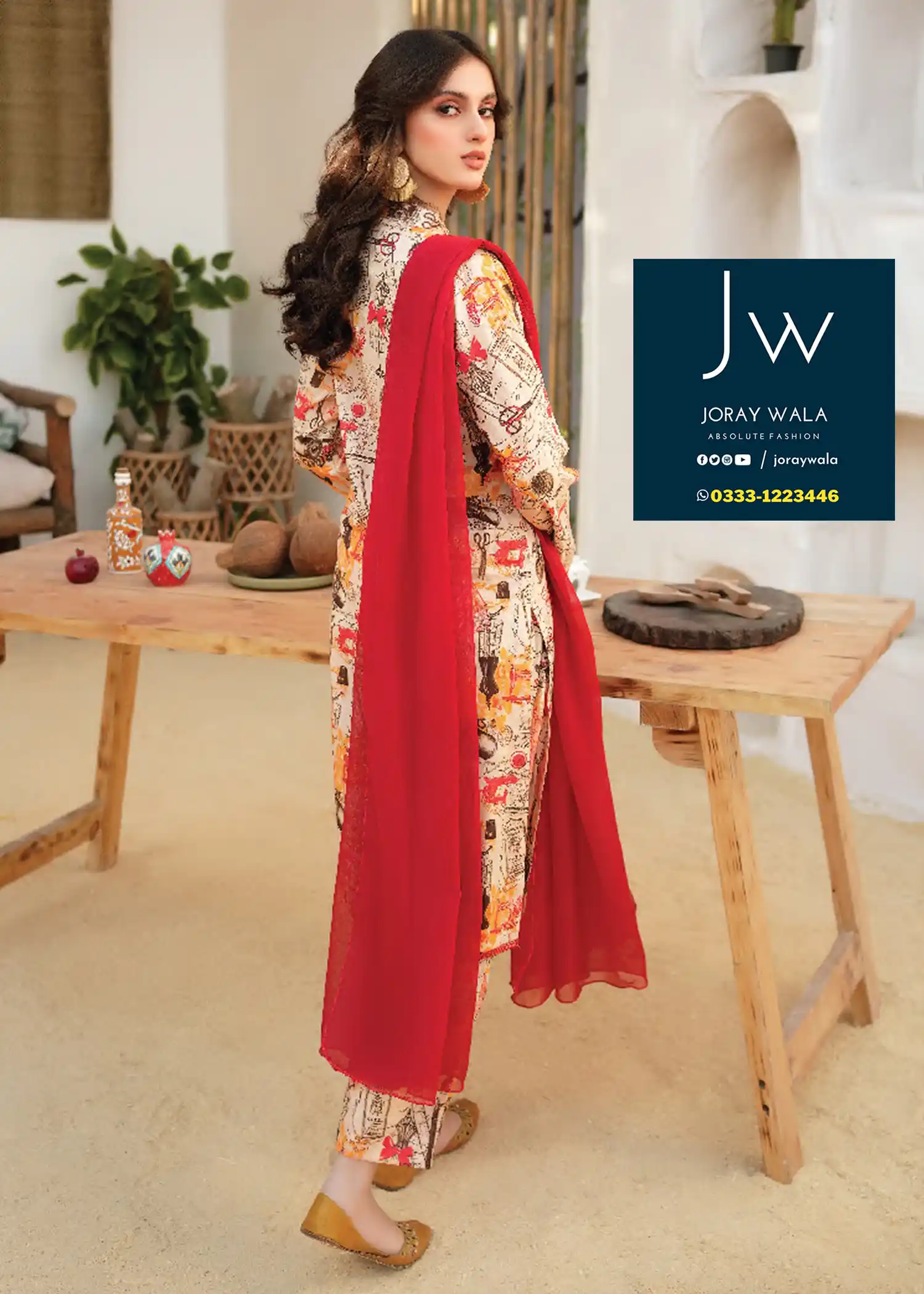 Satrangi Embroidered Lawn Collection 2023 Red