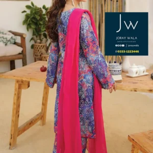 Satrangi Embroidered Lawn Collection 2023 Pink