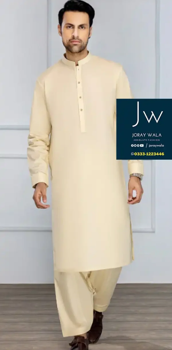 Men Shalwar Kameez Cream 007