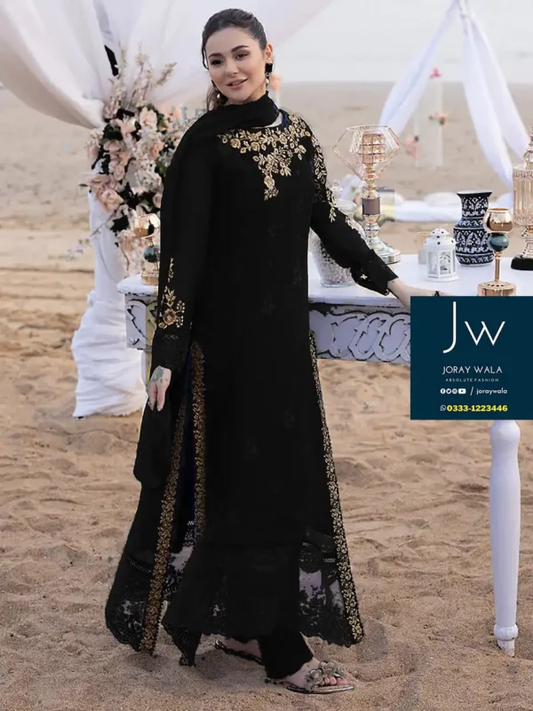 Party wear Azure black embroidery 2023