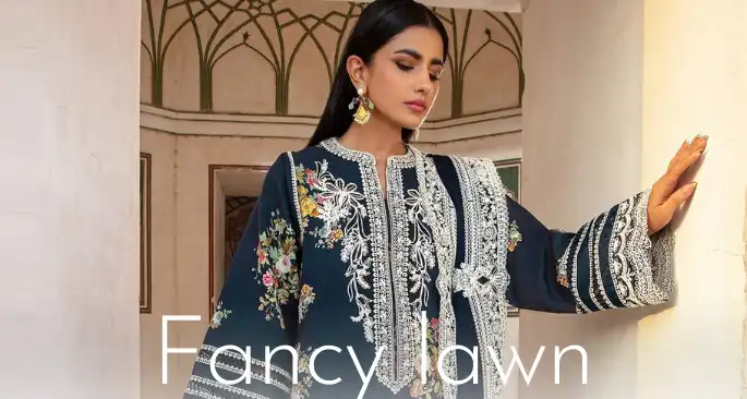 New arrival added in fancy lawn collection by Joraywala - Big brand suits available with Free delivery for customers.