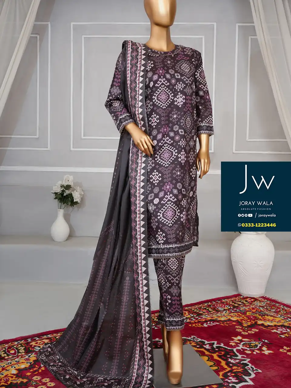 winter collection cambric suit D6 2024