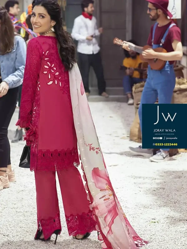 Aiza Khan wearing a floral Partywear fancy Luxury Lawn MQ21L MML-04 by Mushq available at joraywala
