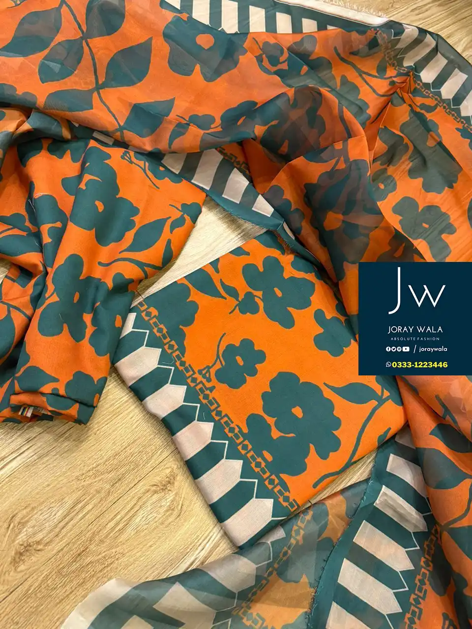 Digital Printed Swiss lawn with silk dupatta D36 available at joraywala with free delivery