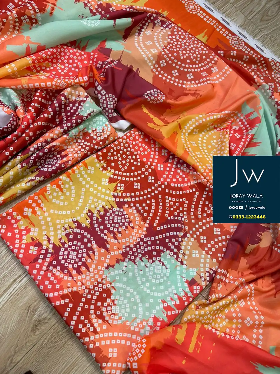 Digital Printed Swiss lawn with silk dupatta D40 available at joraywala with free delivery