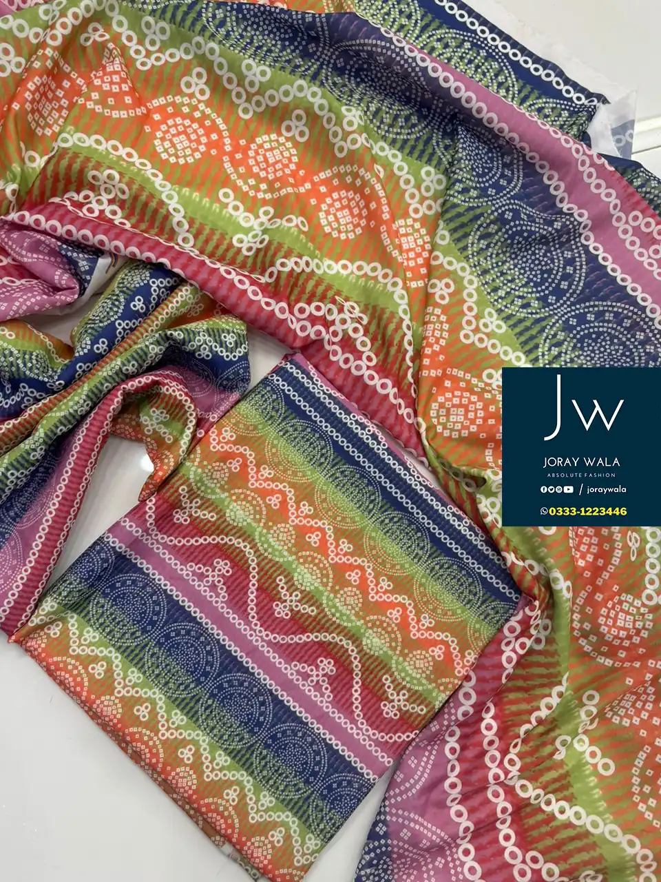 Digital Printed Swiss lawn with silk dupatta D41 available at joraywala with free delivery