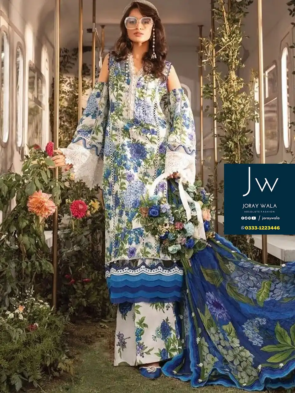 Party wear fancy Lawn Master Copy MBL-MPT-2102A/B with free delivery available at joraywala