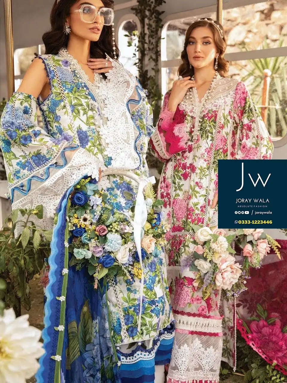 Party wear fancy Lawn Master Copy MBL-MPT-2102A/B with free delivery available at joraywala