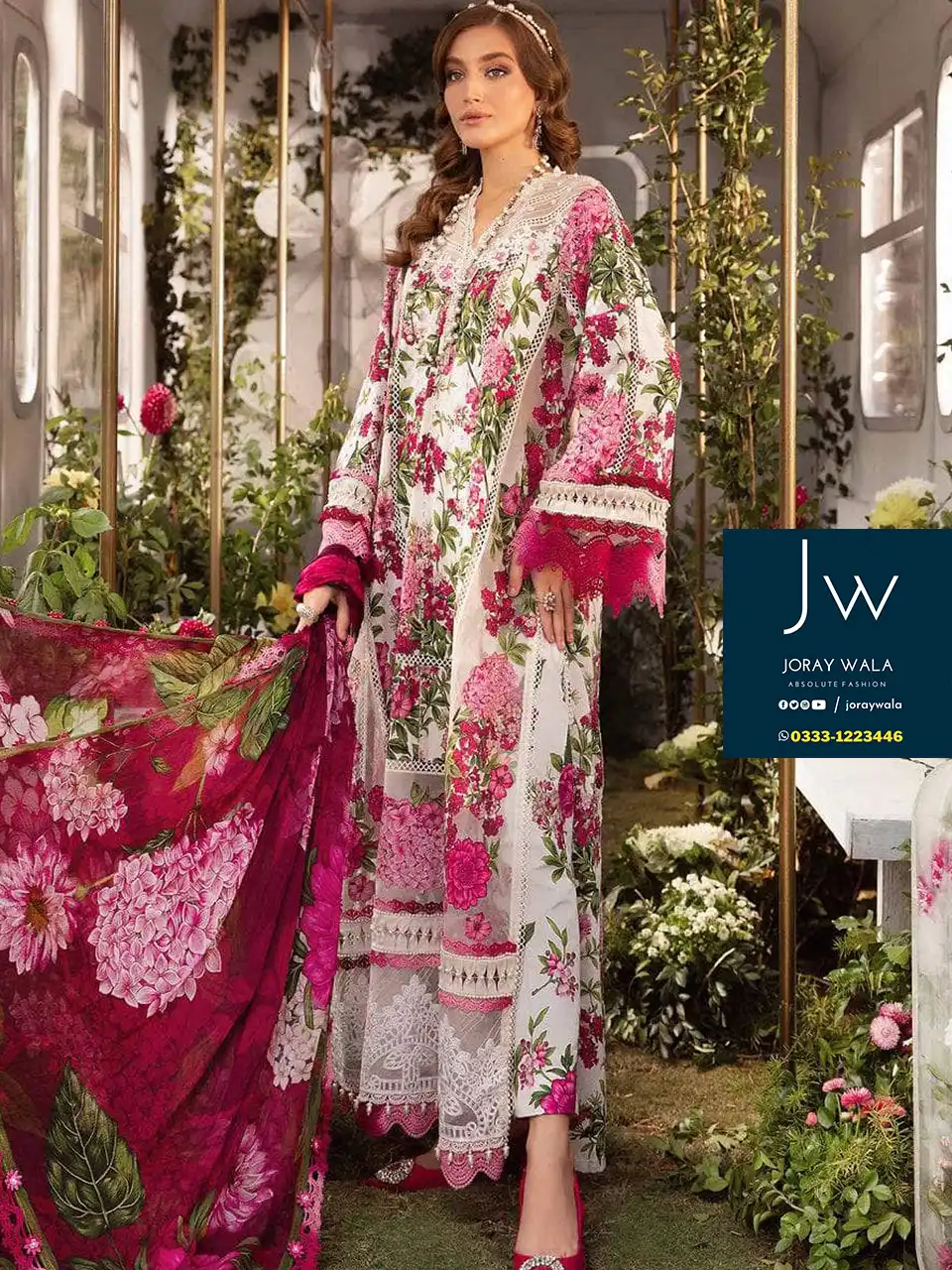 Party wear fancy Lawn Master Copy MBL-MPT-2102A. available with free delivery all over Pakistan