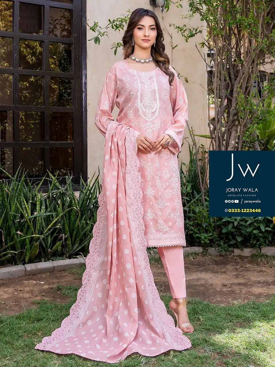 Zesh Cutwork Embroidered Lawn 2024 D4 by Zesh Textile available with free delivery at joraywala
