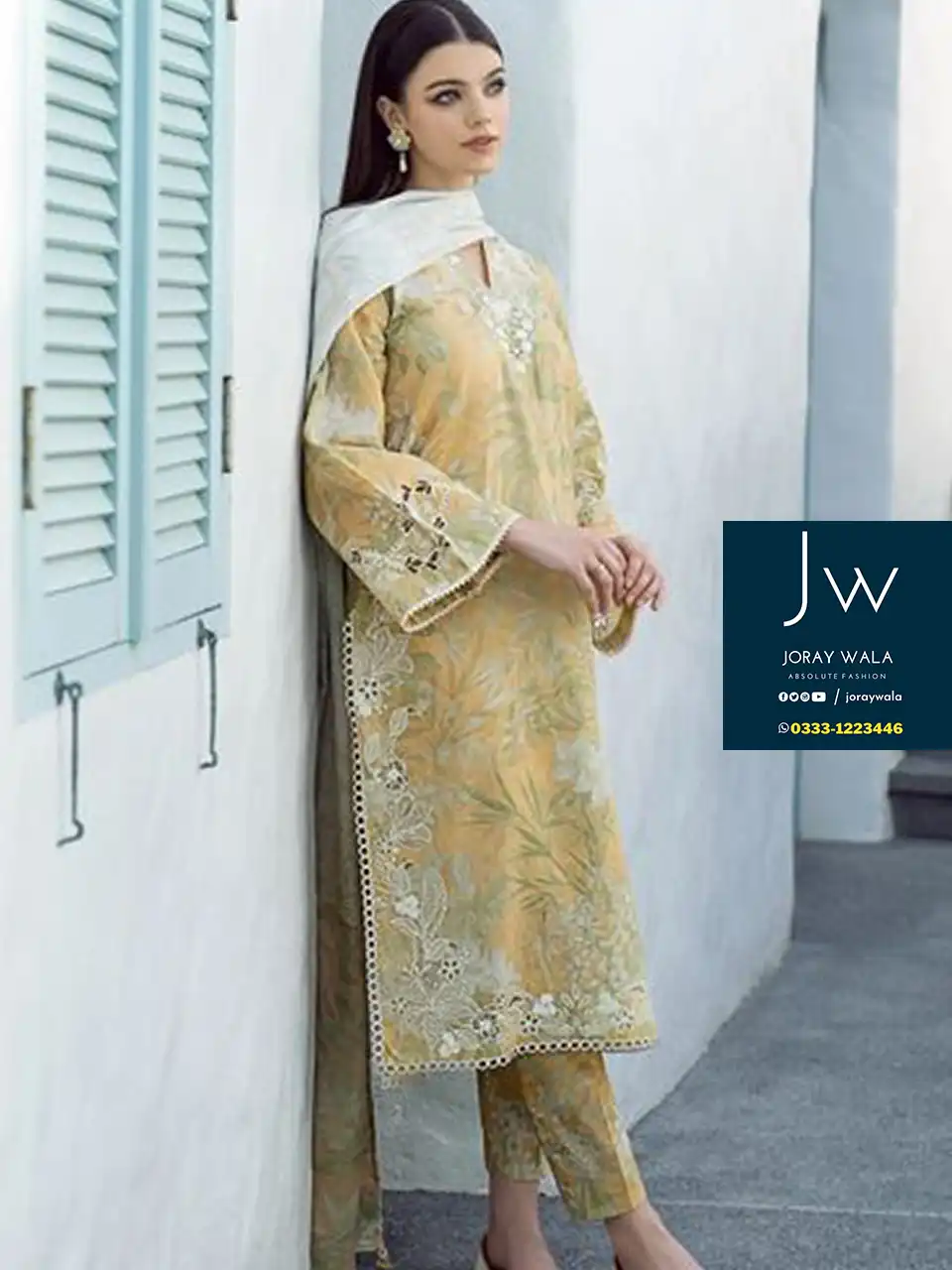 Partywear Fancy lawn Embroidered UF-542 with free delivery available at joraywala