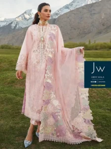 Partywear Fancy Crimson Embroidered Mastercopy 3 pcs suit with free delivery available at joraywala