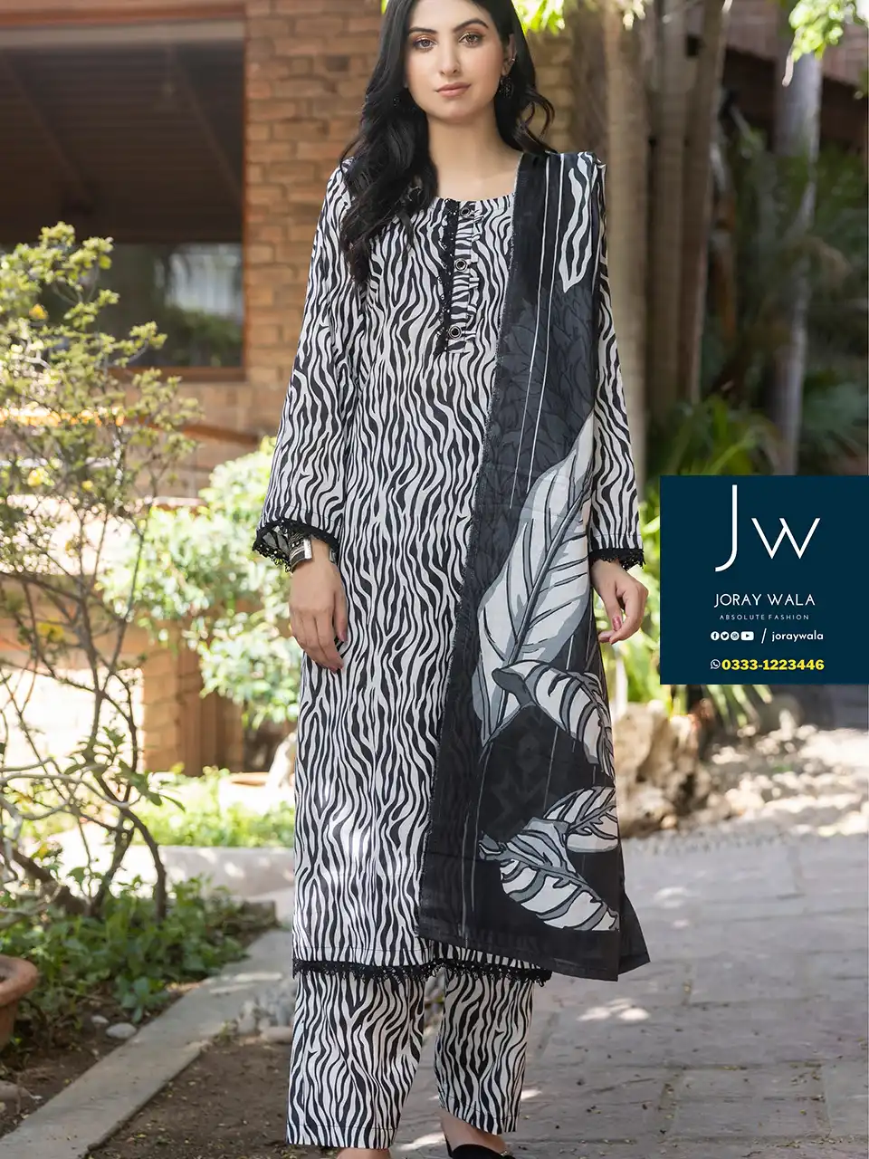 Iris allover black and white 3 pcs suit D2 with free delivery available at joraywala. AirJet Luxury Digital Printed Lawn Shirt. Airjet Luxury Digital Printed Lawn Dupatta. AirJet Luxury Digital Printed Trouser.