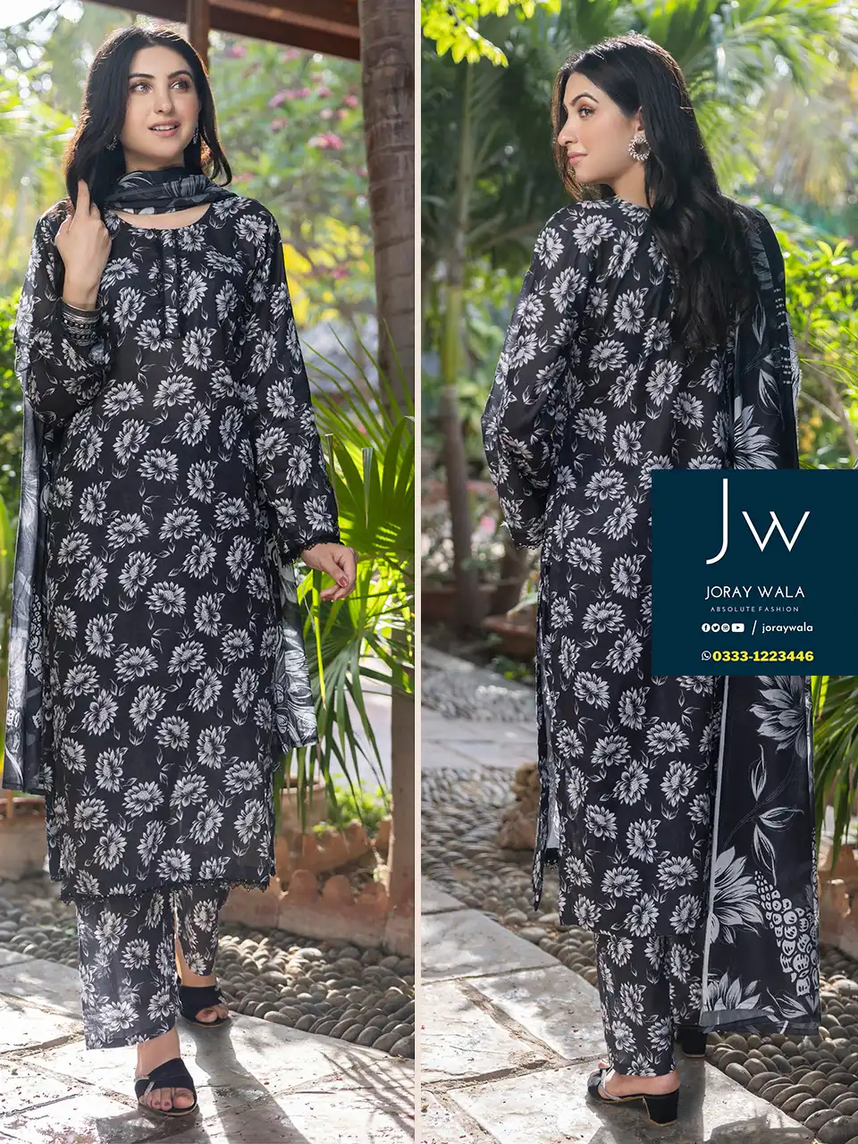 Iris allover black and white 3 pcs suit D4 with free delivery available at joraywala. AirJet Luxury Digital Printed Lawn Shirt. Airjet Luxury Digital Printed Lawn Dupatta. AirJet Luxury Digital Printed Trouser.
