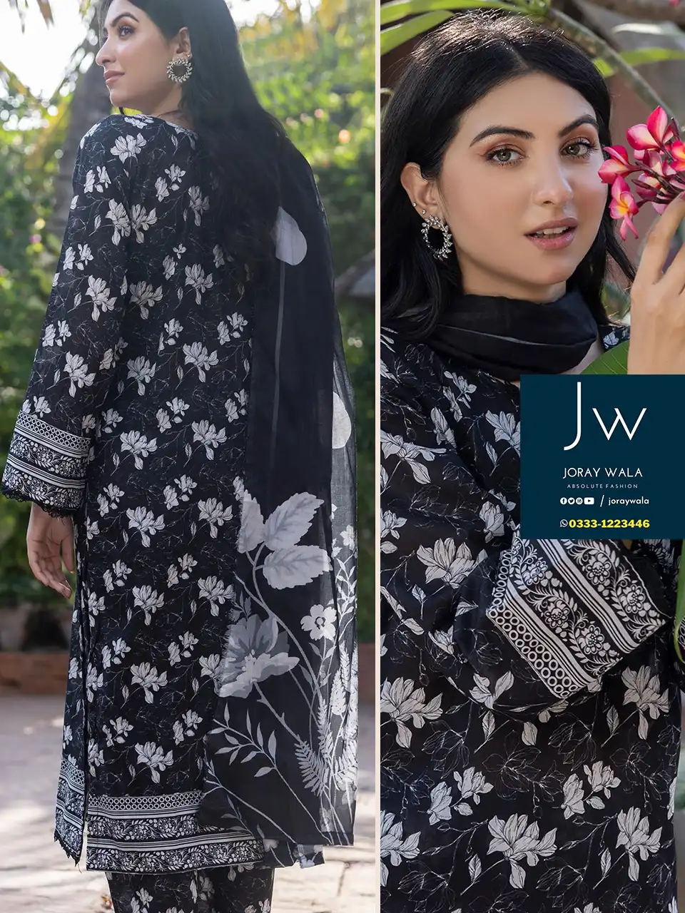 Iris allover black and white 3 pcs suit D5 with free delivery available at joraywala. AirJet Luxury Digital Printed Lawn Shirt. Airjet Luxury Digital Printed Lawn Dupatta. AirJet Luxury Digital Printed Trouser.