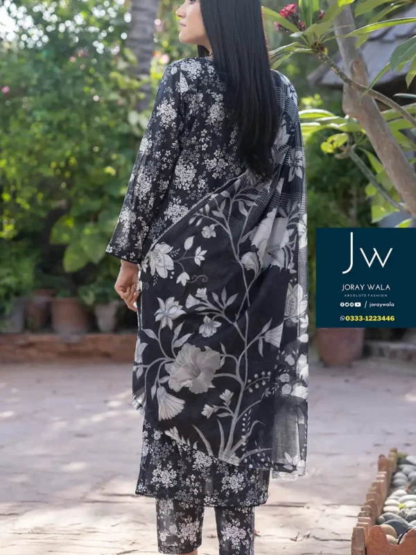 Iris allover black and white 3 pcs suit D6 with free delivery available at joraywala. AirJet Luxury Digital Printed Lawn Shirt. Airjet Luxury Digital Printed Lawn Dupatta. AirJet Luxury Digital Printed Trouser.