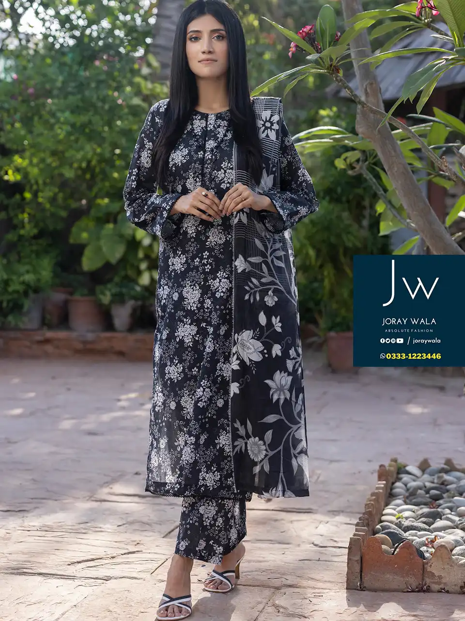 Iris allover black and white 3 pcs suit D6 with free delivery available at joraywala. AirJet Luxury Digital Printed Lawn Shirt. Airjet Luxury Digital Printed Lawn Dupatta. AirJet Luxury Digital Printed Trouser.