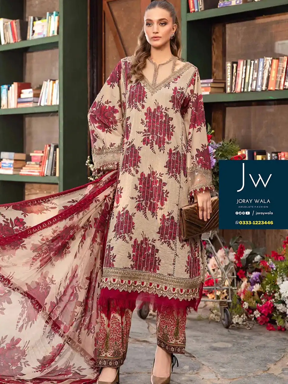 Party wear fancy Lawn Master Copy MBL-MPT-2110A/A-B-24 with free delivery available at joraywala