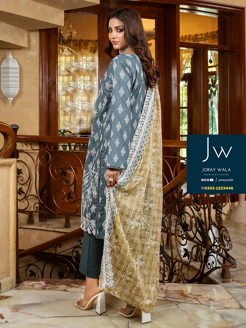 JUZCW-001-Z-joraywala Zesh Cutwork Embroidered Lawn Edit 24 D1 available at joraywala with free delivery