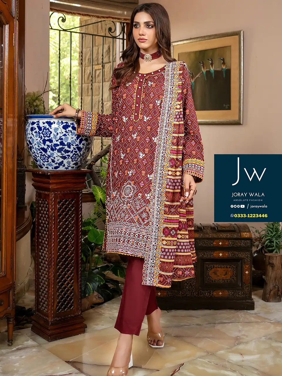 Zesh Cutwork Embroidered Lawn Edit 24 D3 available at joraywala with free delivery