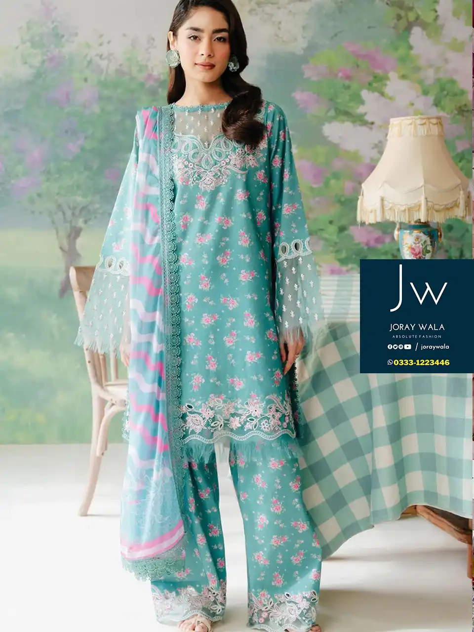 Fancy lawn Collection Afrozeh Mastercopy with free delivery available at joraywala