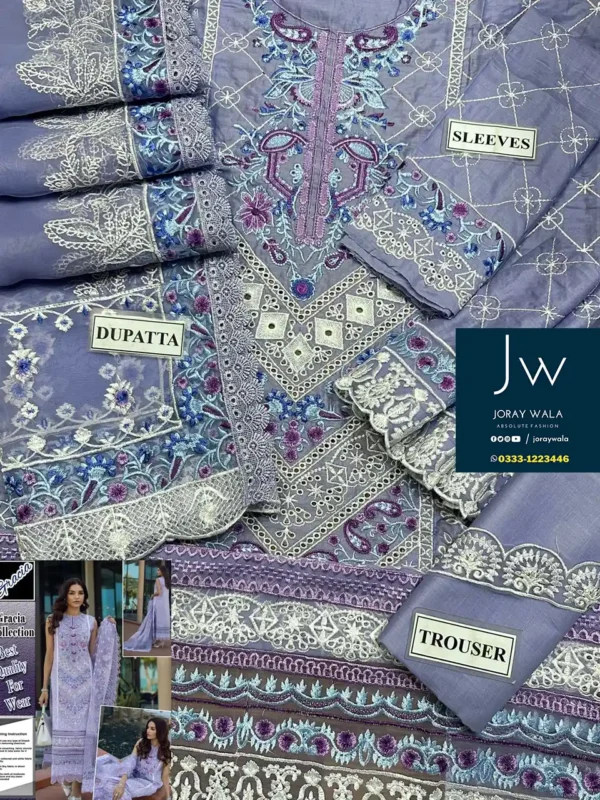 Partywear fancy Kanwal malik Chickankari 3 Pcs with free delivery available at joraywala