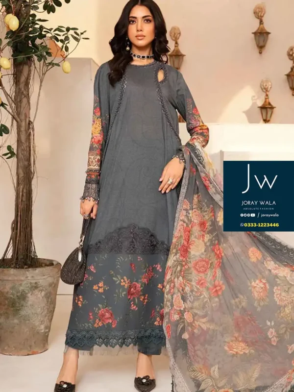 Partywear Fancy Maria b Emb. 3 Pcs Collection with free delivery available at joraywala