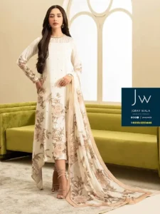 modal wearing Partywear lulusar luxury silk 3 pcs suit, with free delivery available at joraywala