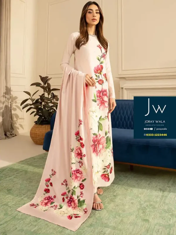 Modal wearing partywear lulusar 3 PC Silk Premium Dress, available at joraywala