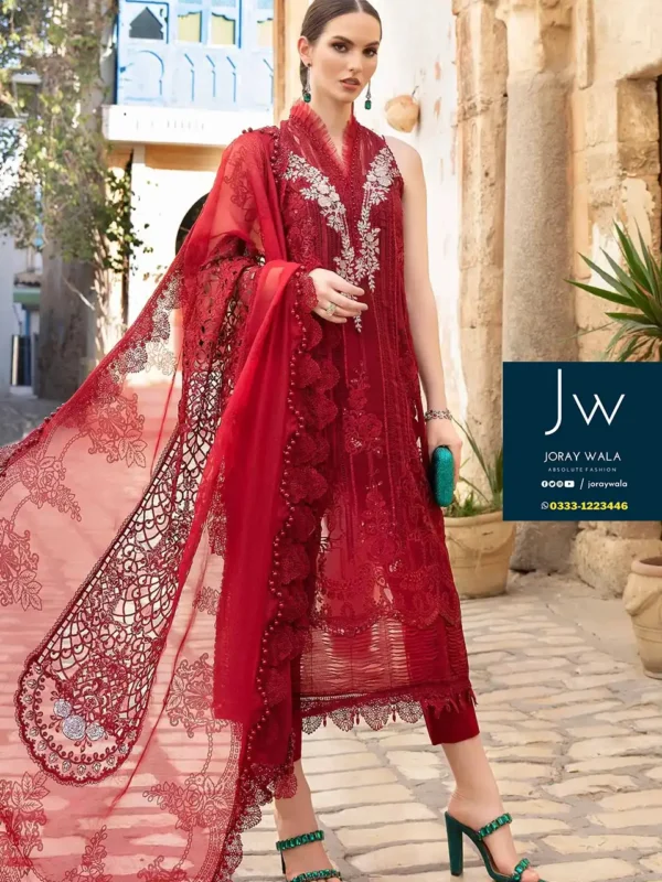 Partywear Fancy lawn maria b MBL-D-2401-B-24 with free delivery available at joraywala