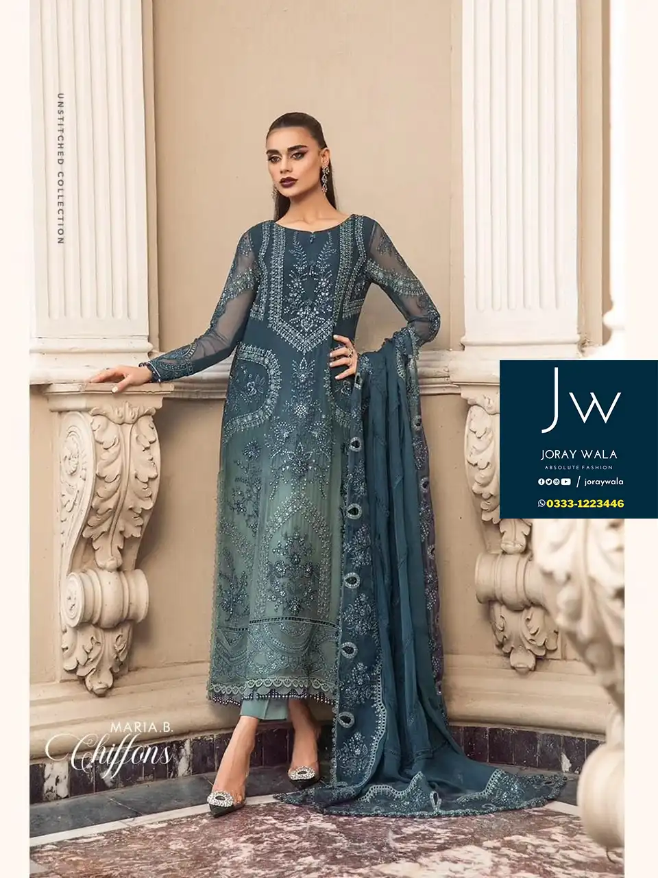 partywear maria b new arrival wedding collection JorayWala Online clothing Store for women men boys girls