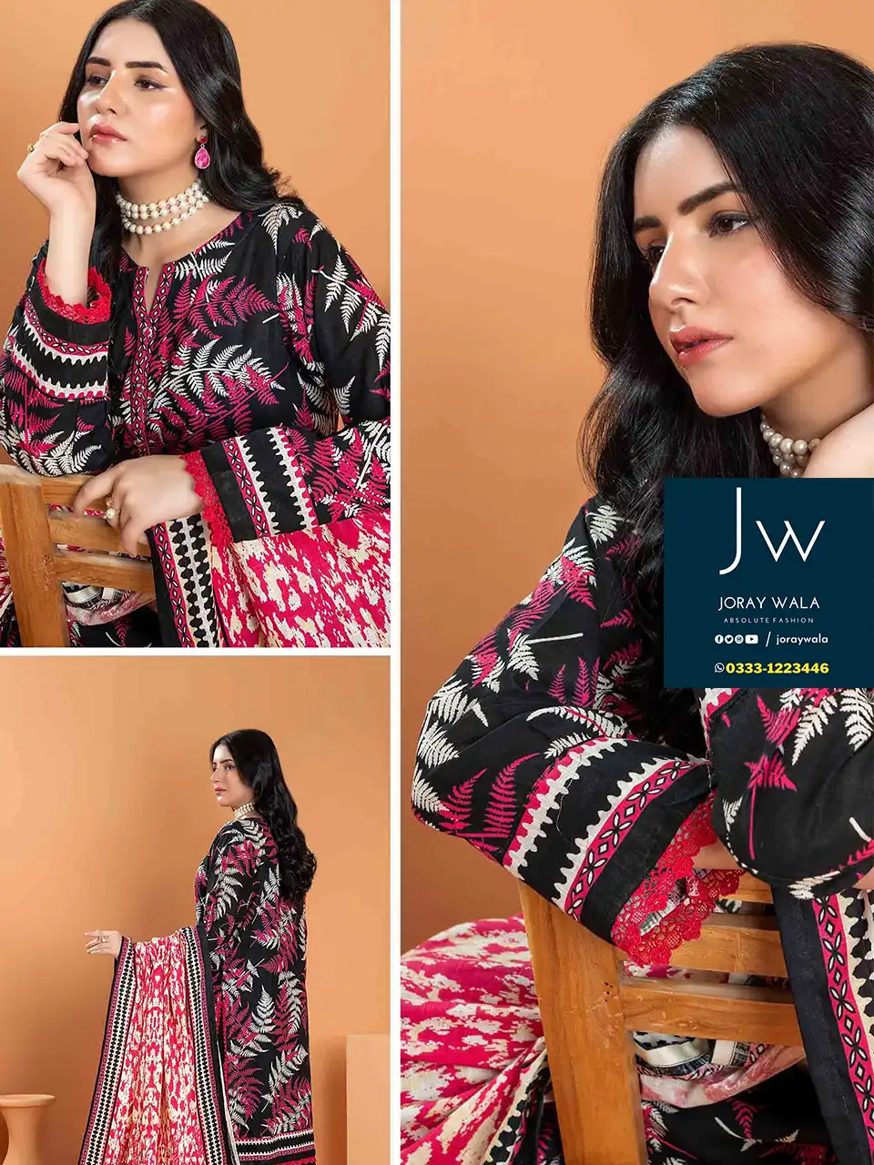 Zesh drop 1 khaddar printed 3 pcs suit available at joraywala