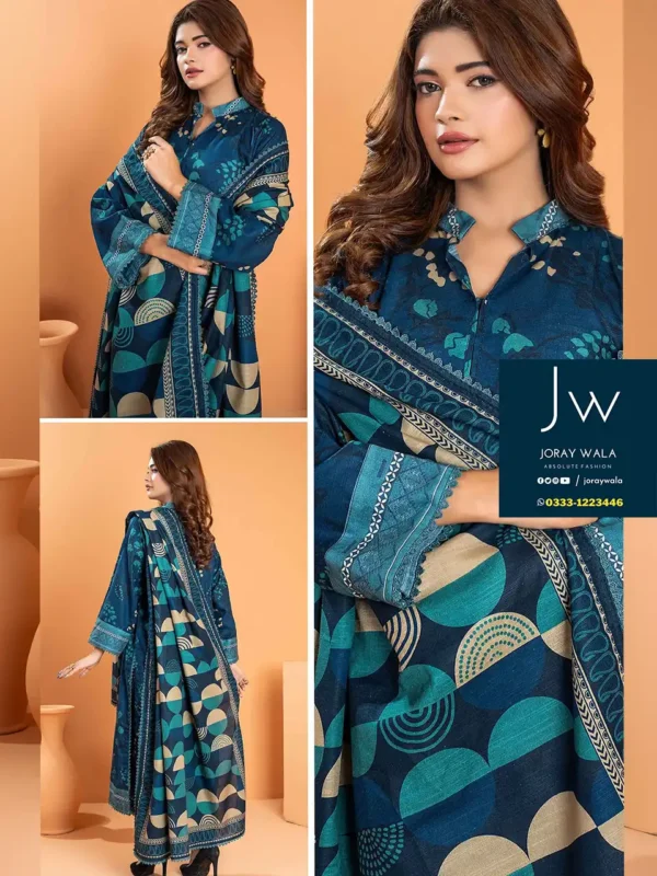 Zesh drop 1 khaddar printed 3 pcs D2 100percent original available at joraywala