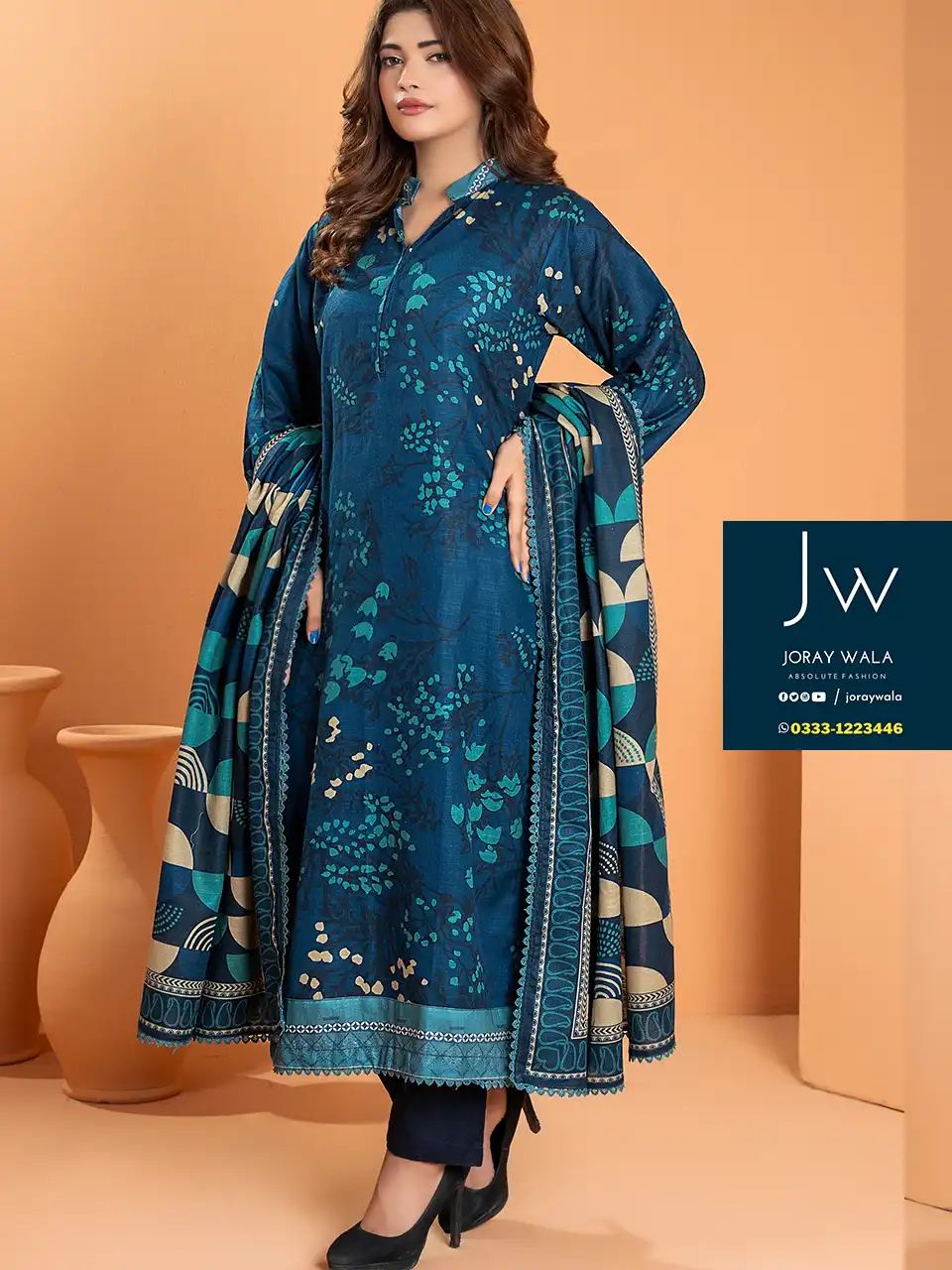 Zesh drop 1 khaddar printed 3 pcs D2 100percent original available at joraywala