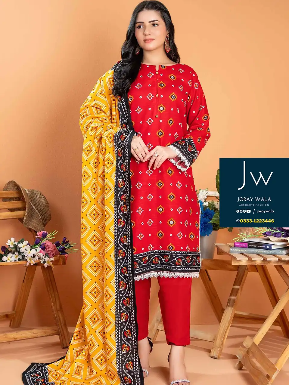 Zesh drop 1 khaddar printed 3 pcs D3 100percent original available at joraywala