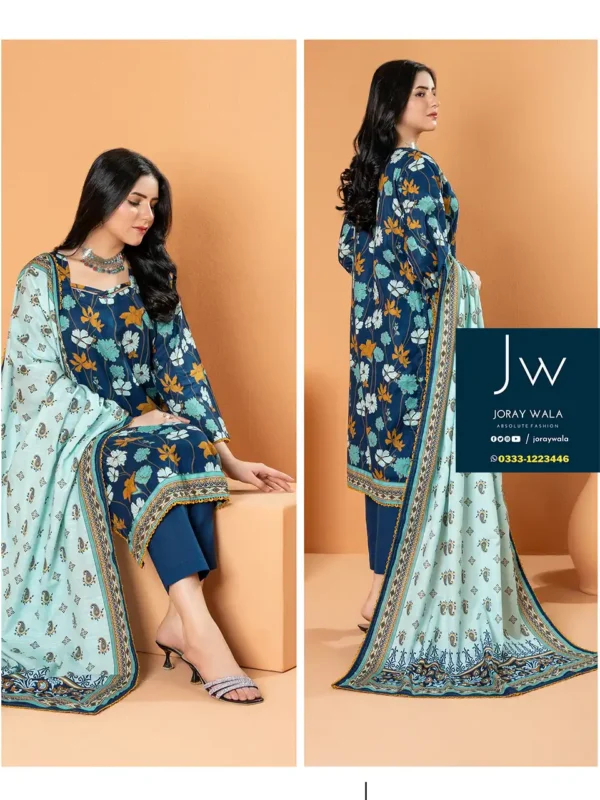 Zesh drop 1 khaddar printed 3 pcs D6 100percent original available at joraywala