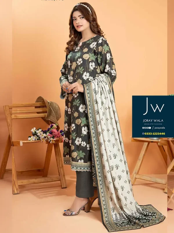 Zesh drop 1 khaddar printed 3 pcs D8 by zesh textile 100 percent original available at joraywala