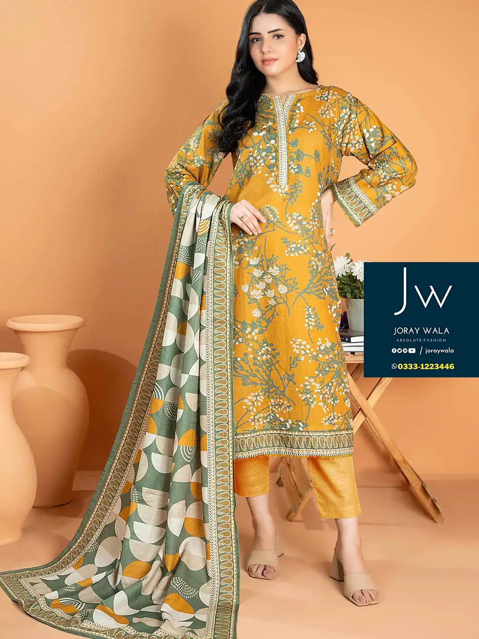 Zesh drop 1 khaddar printed 3 pcs D13 by zesh textile 100 percent original available at joraywala