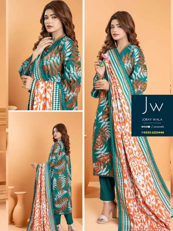 Zesh drop 1 khaddar printed 3 pcs D14 by zesh textile 100 percent original available at joraywala