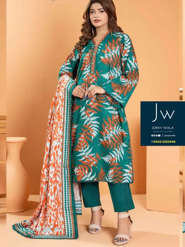 Zesh drop 1 khaddar printed 3 pcs D14 by zesh textile 100 percent original available at joraywala