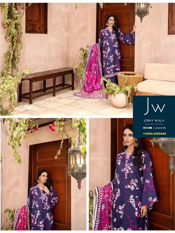 Zesh drop 2 khaddar printed 3 pcs D1 by zesh textile 100 percent original available at joraywala