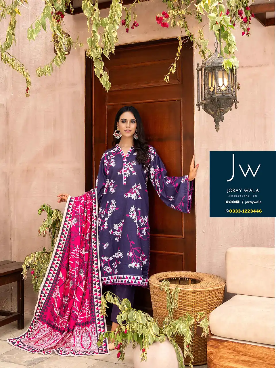 Zesh drop 2 khaddar printed 3 pcs D1 by zesh textile 100 percent original available at joraywala