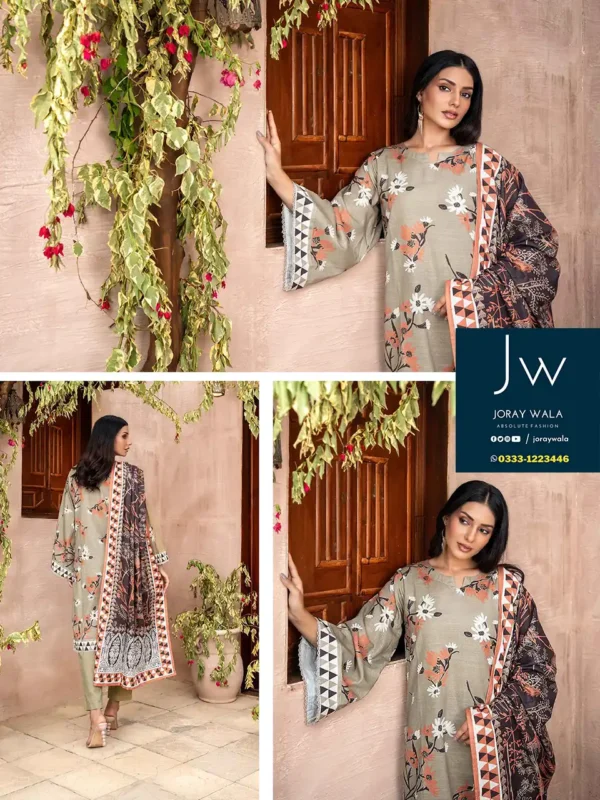 Zesh drop 2 khaddar printed 3 pcs D2 by zesh textile 100 percent original available at joraywala