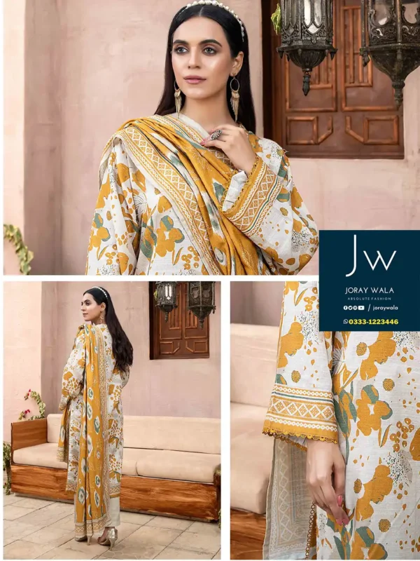 Zesh drop 2 khaddar printed 3 pcs D3 by zesh textile 100 percent original available at joraywala