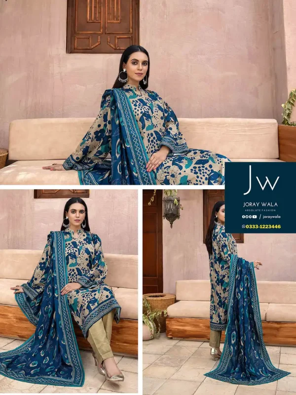 Zesh drop 2 khaddar printed 3 pcs D4 by zesh textile 100 percent original available at joraywala