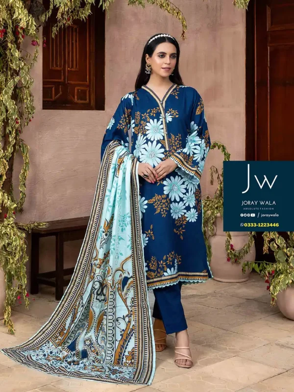 Zesh drop 2 khaddar printed 3 pcs D5 by zesh textile 100 percent original available at joraywala